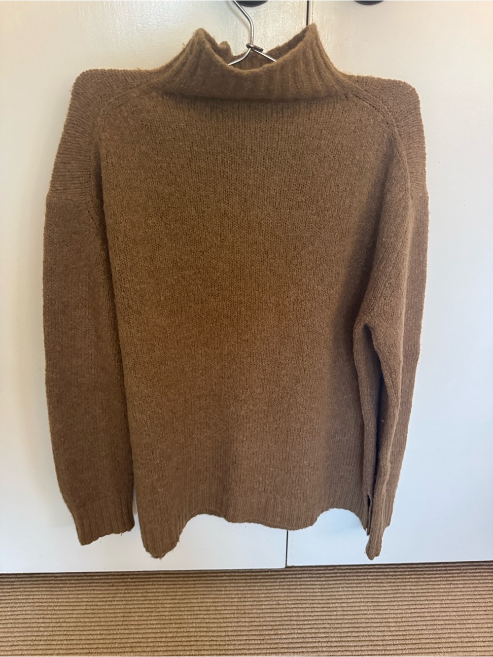 Jenni Kayne Brown Cowl Neck Wool Blend Sweater